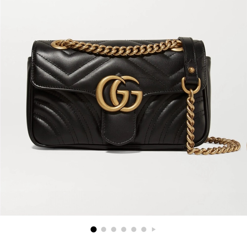 Gucci Marmont Black Leather Shoulder Bag